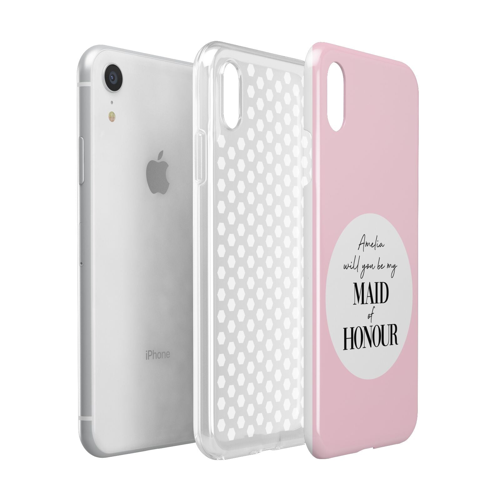 Will You Be My Maid Of Honour Apple iPhone XR White 3D Tough Case Expanded view