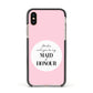 Will You Be My Maid Of Honour Apple iPhone Xs Impact Case Black Edge on Gold Phone