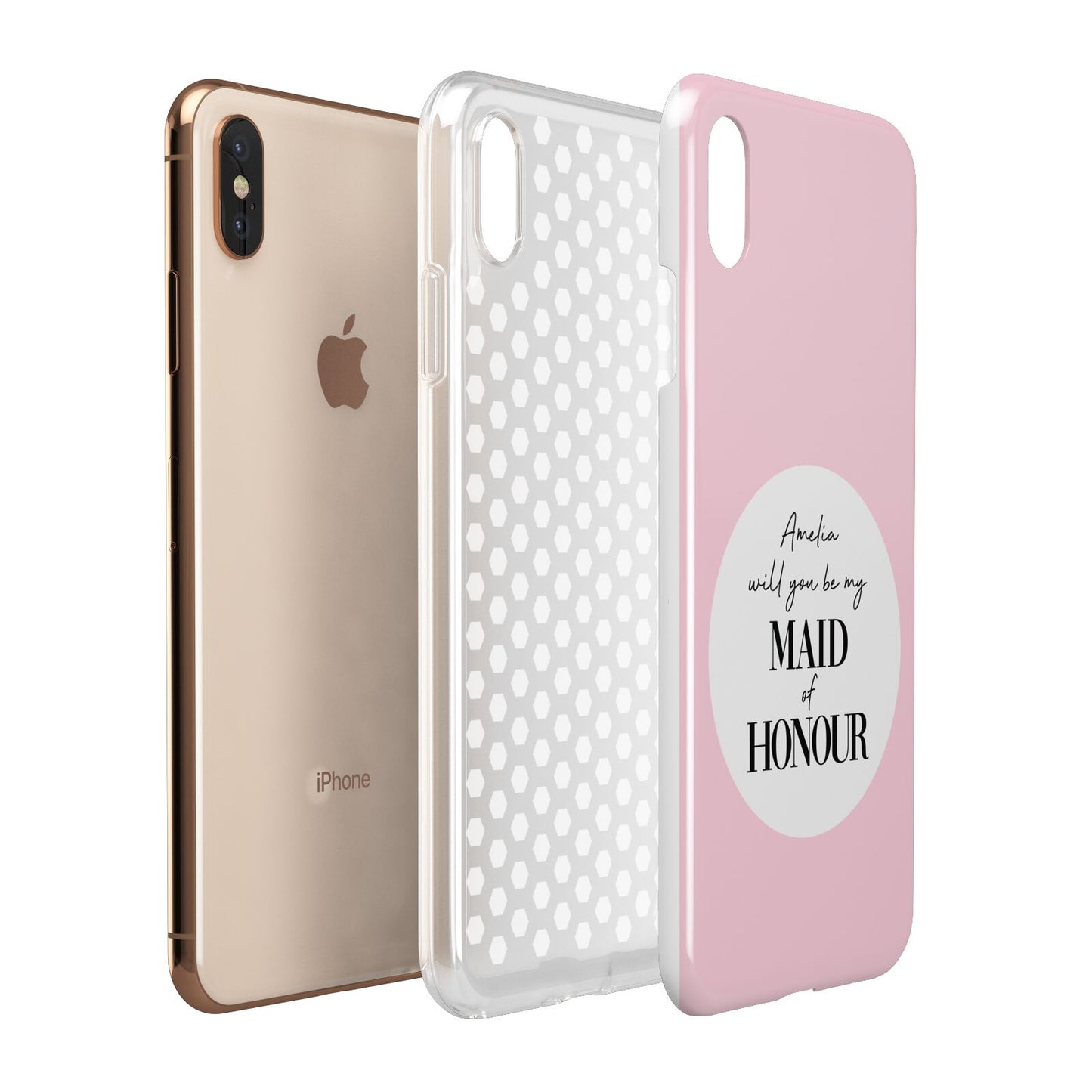 Will You Be My Maid Of Honour Apple iPhone Xs Max 3D Tough Case Expanded View