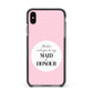Will You Be My Maid Of Honour Apple iPhone Xs Max Impact Case Black Edge on Black Phone