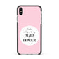 Will You Be My Maid Of Honour Apple iPhone Xs Max Impact Case Black Edge on Silver Phone