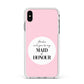 Will You Be My Maid Of Honour Apple iPhone Xs Max Impact Case White Edge on Silver Phone