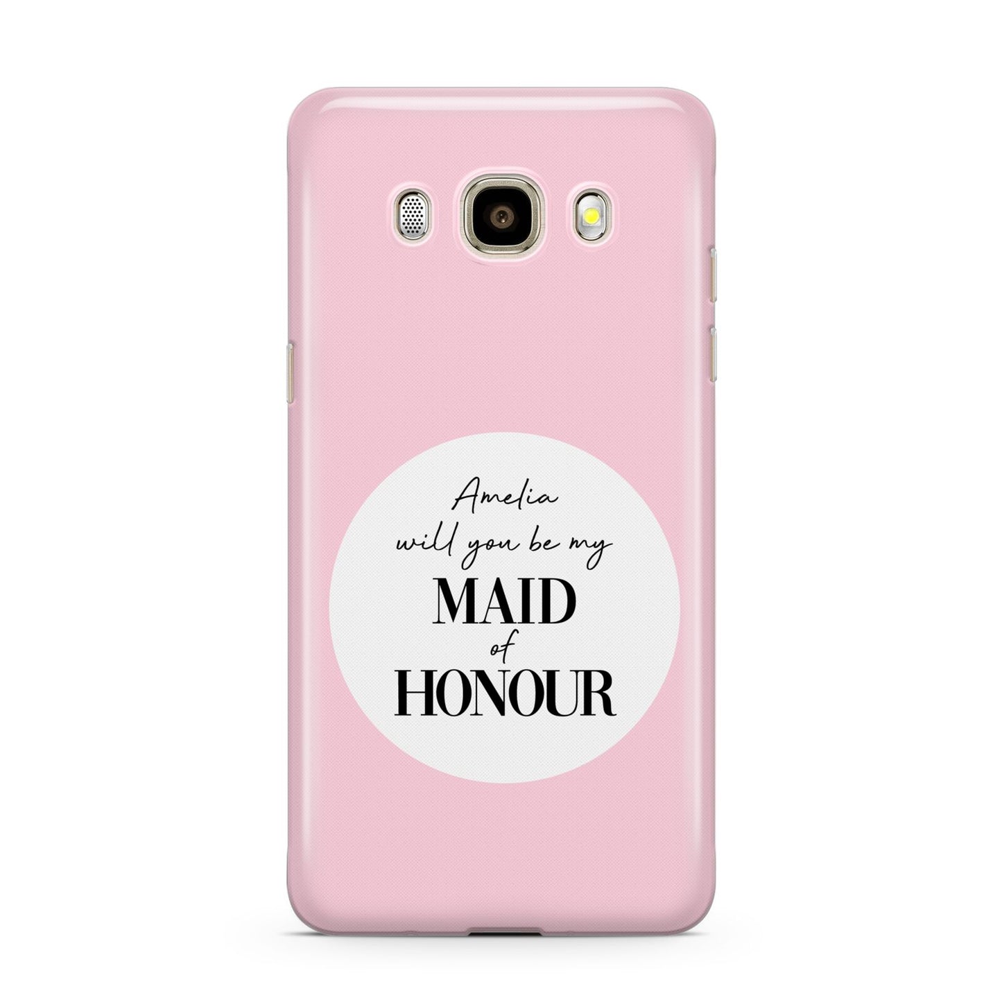 Will You Be My Maid Of Honour Samsung Galaxy J7 2016 Case on gold phone