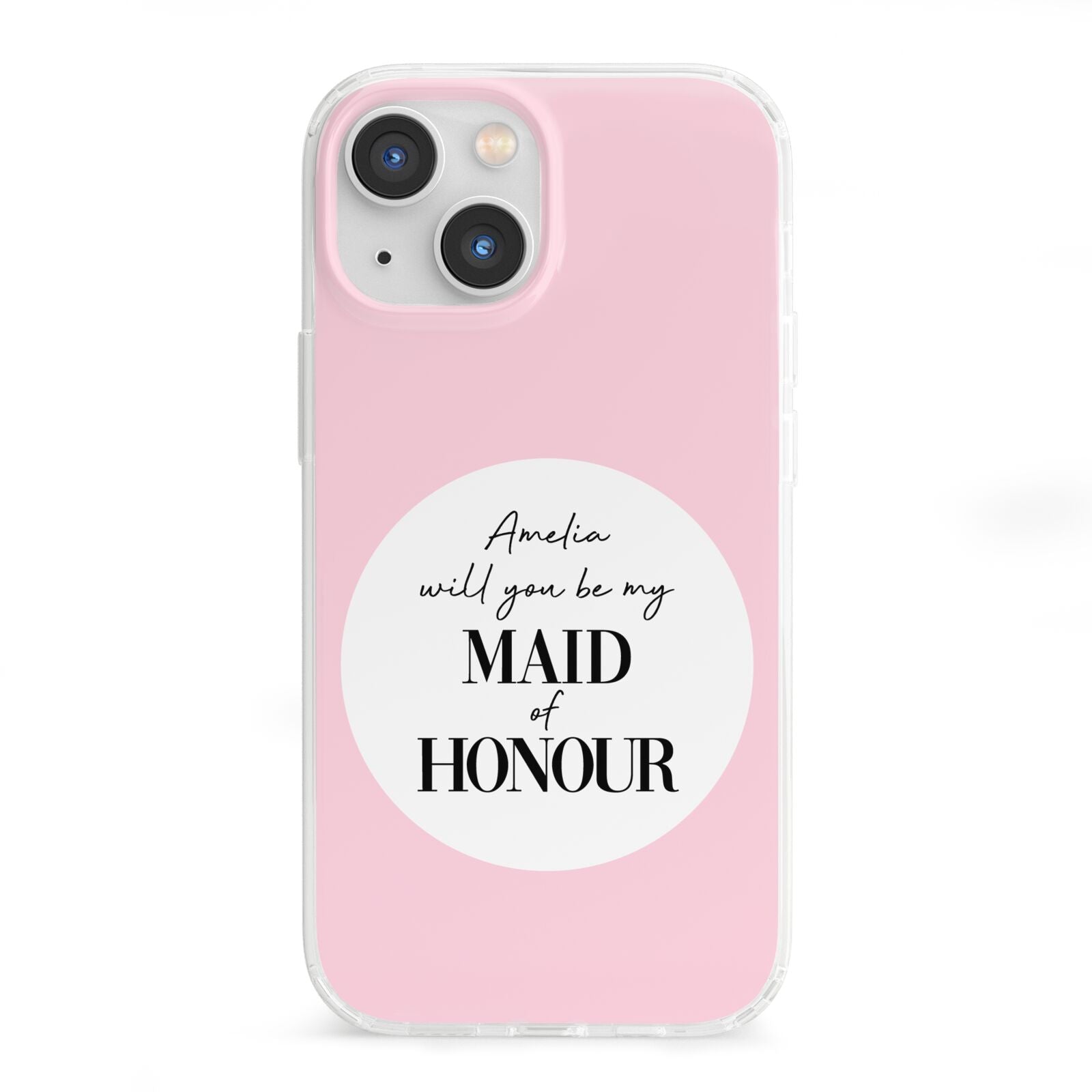 Will You Be My Maid Of Honour iPhone 13 Mini Clear Bumper Case