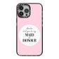Will You Be My Maid Of Honour iPhone 13 Pro Max Black Impact Case on Silver phone