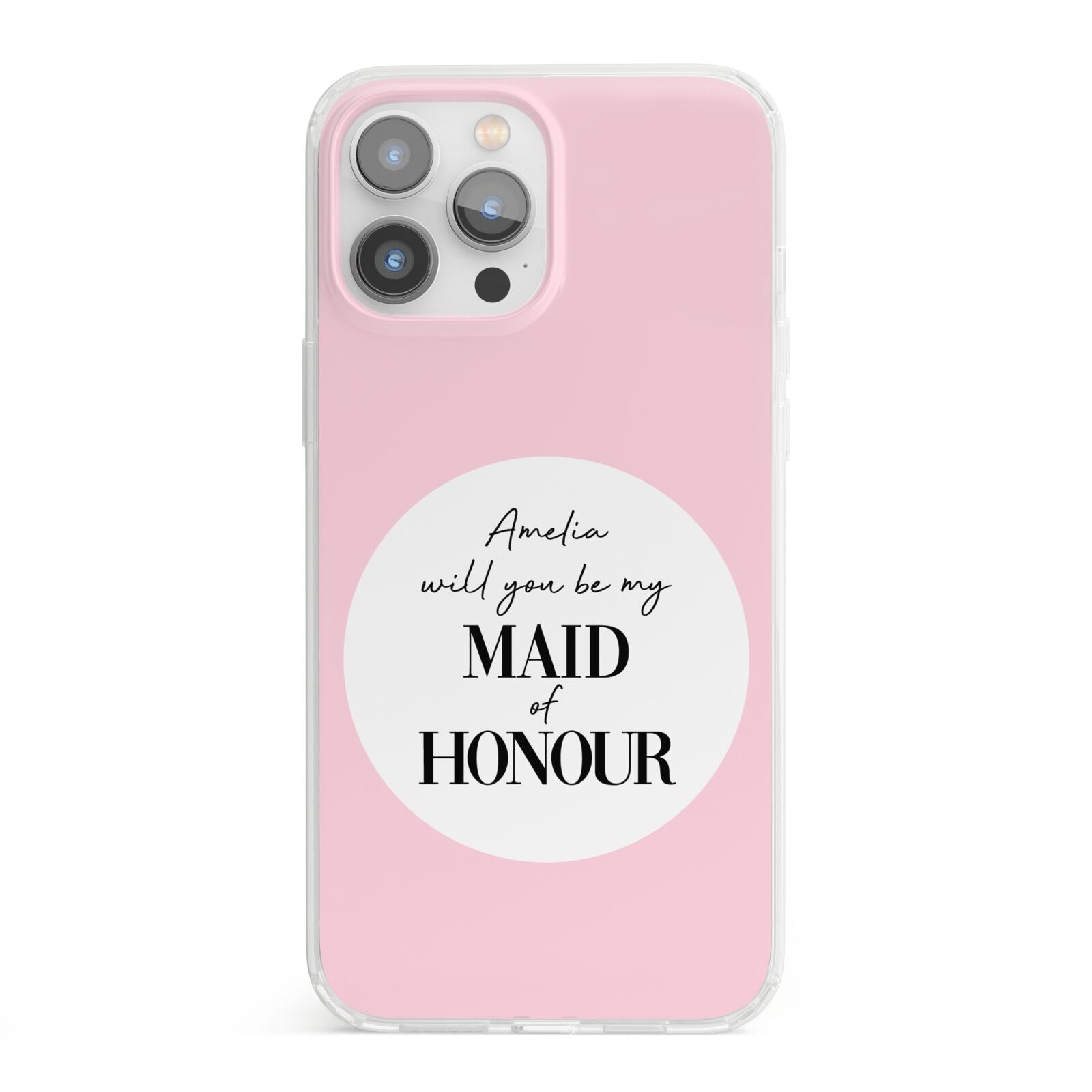 Will You Be My Maid Of Honour iPhone 13 Pro Max Clear Bumper Case