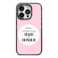 Will You Be My Maid Of Honour iPhone 14 Pro Black Impact Case on Silver phone