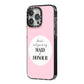 Will You Be My Maid Of Honour iPhone 14 Pro Max Black Impact Case Side Angle on Silver phone