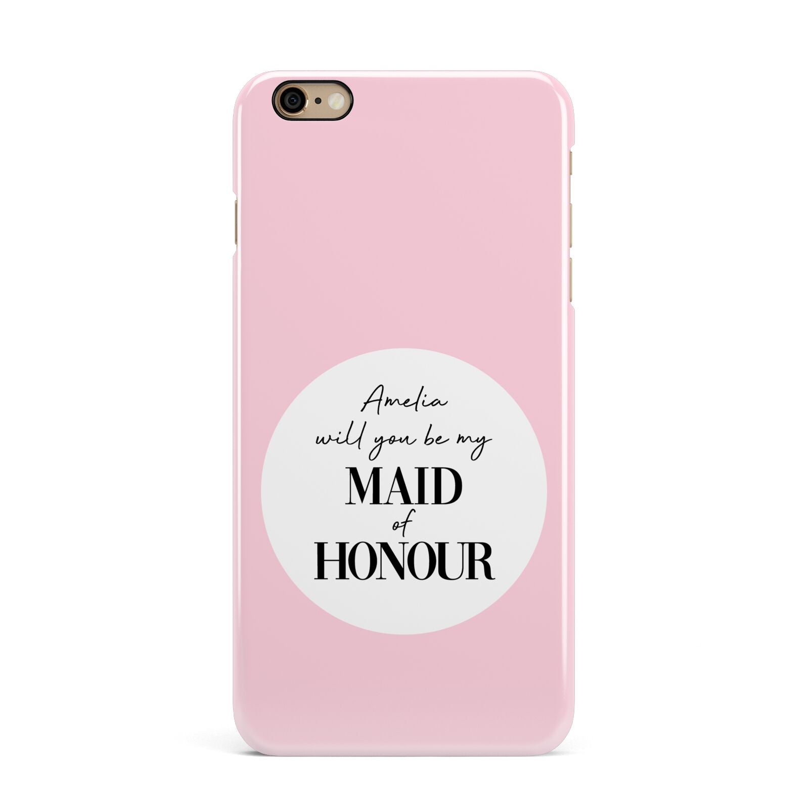Will You Be My Maid Of Honour iPhone 6 Plus 3D Snap Case on Gold Phone