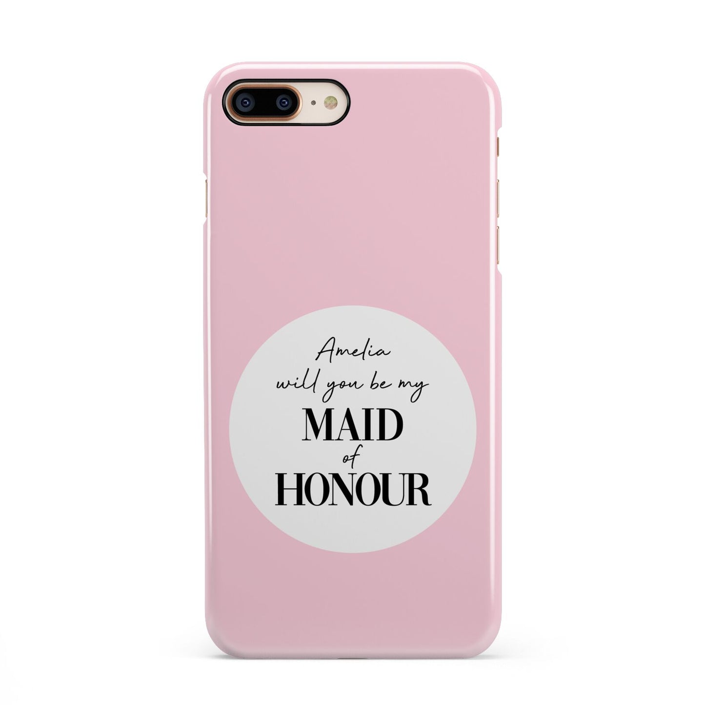 Will You Be My Maid Of Honour iPhone 8 Plus 3D Snap Case on Gold Phone