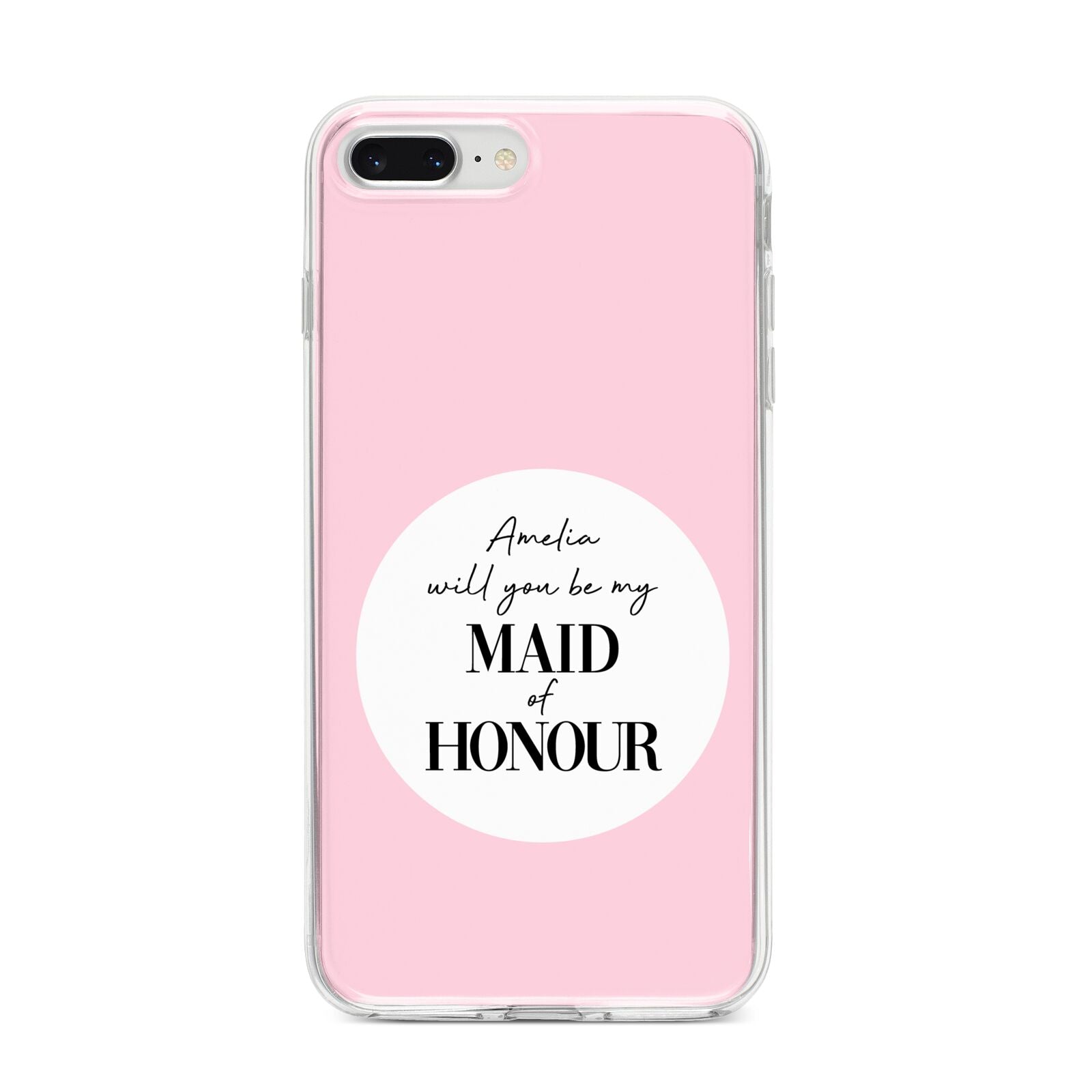 Will You Be My Maid Of Honour iPhone 8 Plus Bumper Case on Silver iPhone