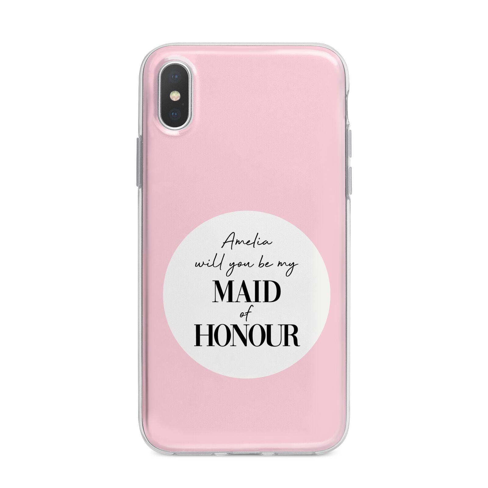 Will You Be My Maid Of Honour iPhone X Bumper Case on Silver iPhone Alternative Image 1