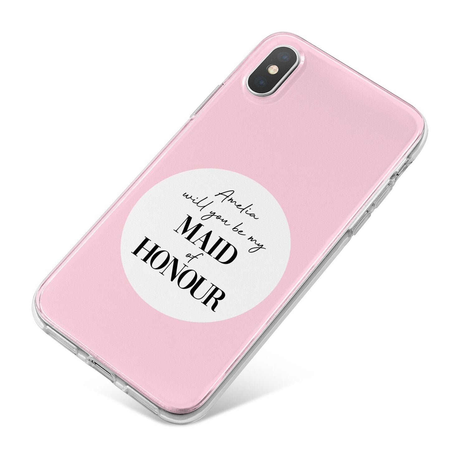 Will You Be My Maid Of Honour iPhone X Bumper Case on Silver iPhone