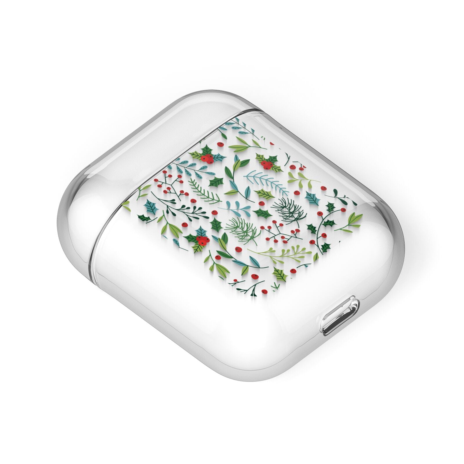 Winter Floral AirPods Case Laid Flat
