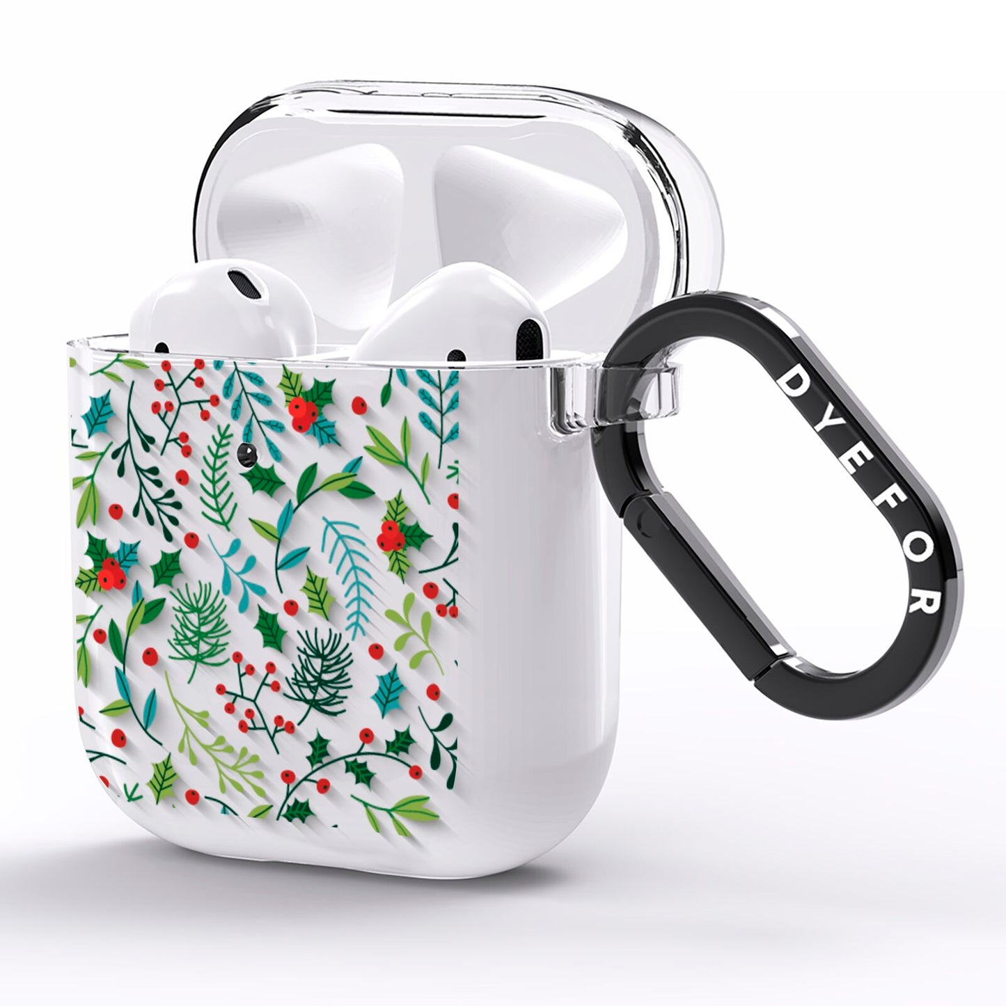Winter Floral AirPods Clear Case Side Image