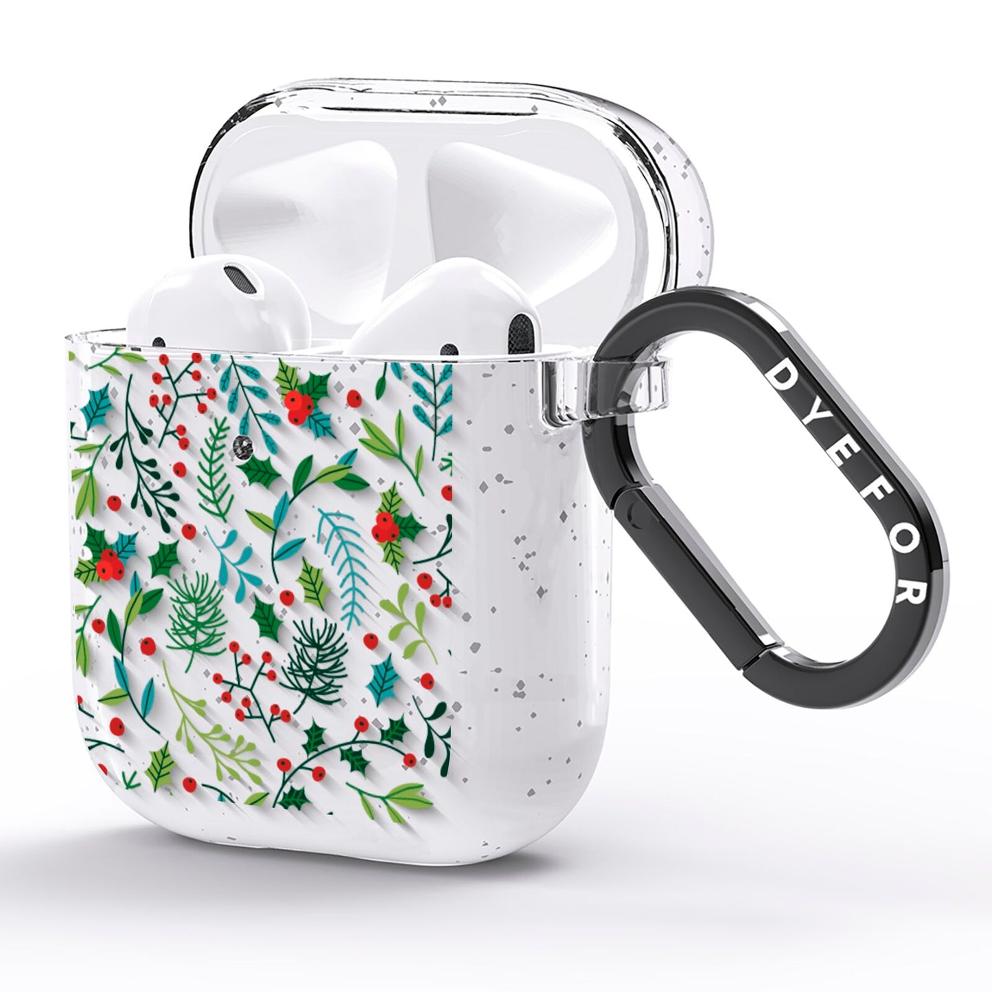 Winter Floral AirPods Glitter Case Side Image