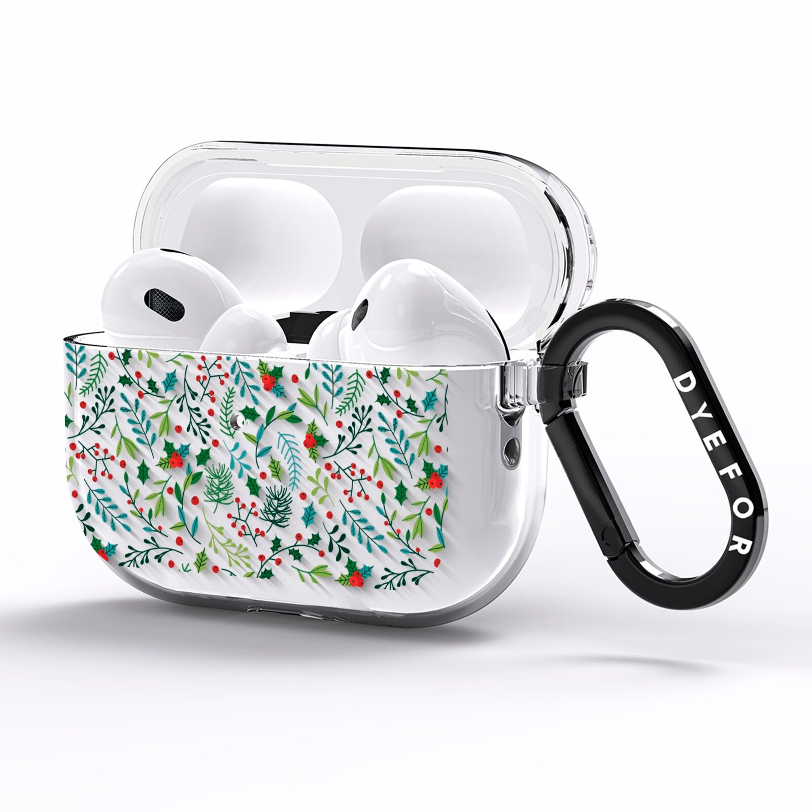Winter Floral AirPods Pro Clear Case Side Image