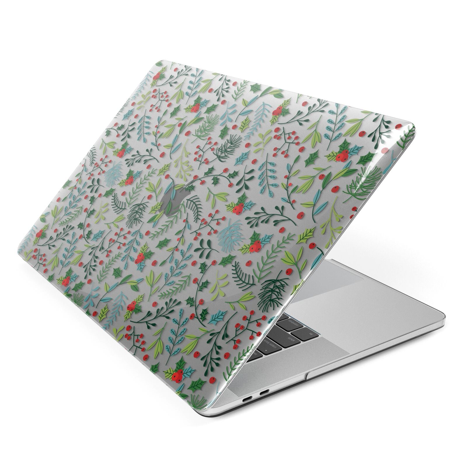 Winter Floral Apple MacBook Case Side View