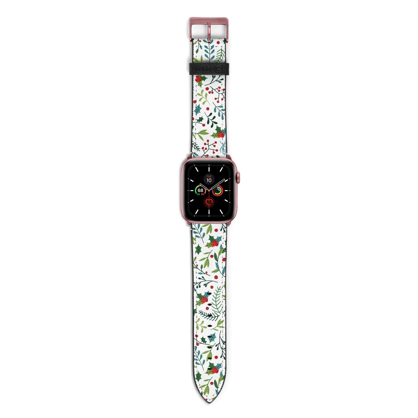 Winter Floral Apple Watch Strap with Rose Gold Hardware
