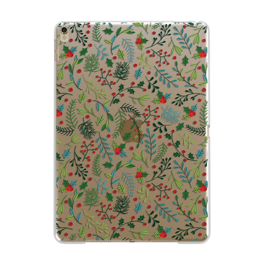 Winter Floral Apple iPad Gold Case