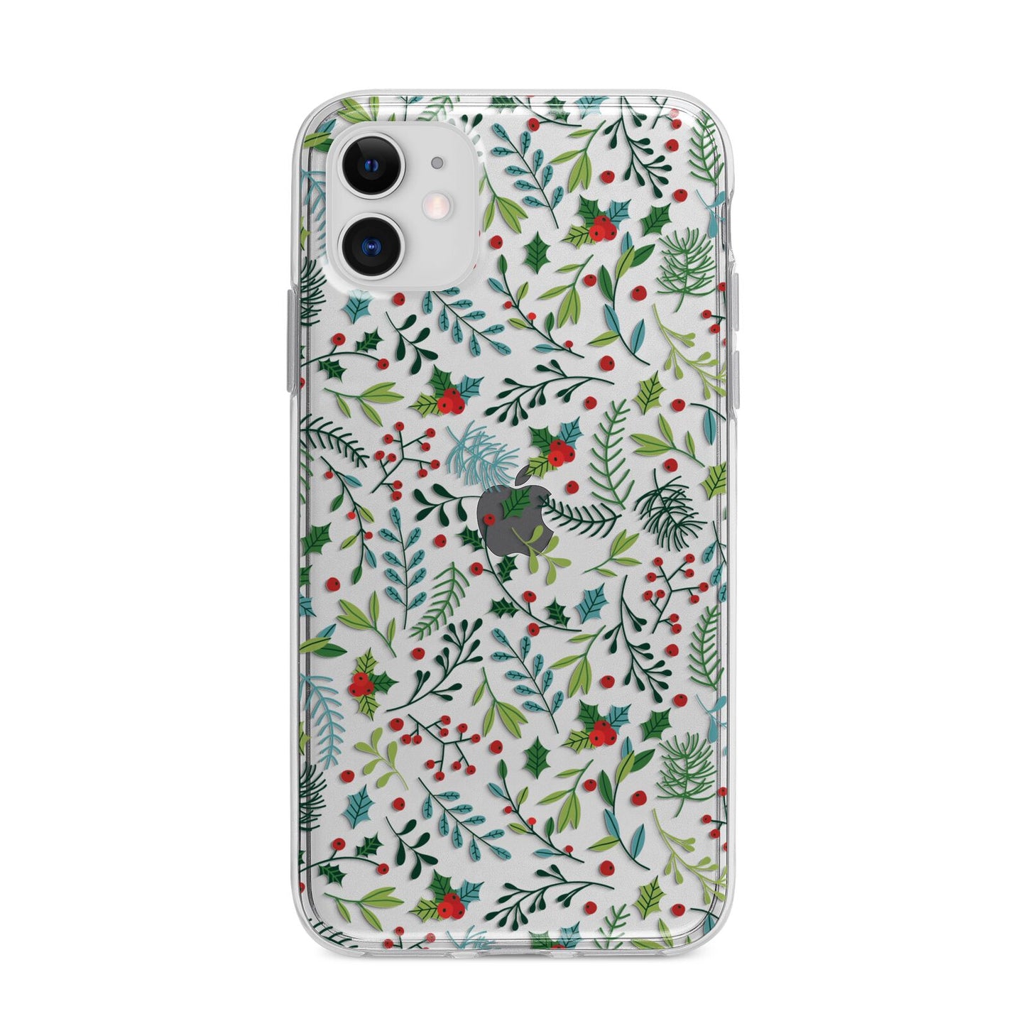 Winter Floral Apple iPhone 11 in White with Bumper Case
