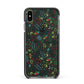 Winter Floral Apple iPhone Xs Max Impact Case Black Edge on Black Phone