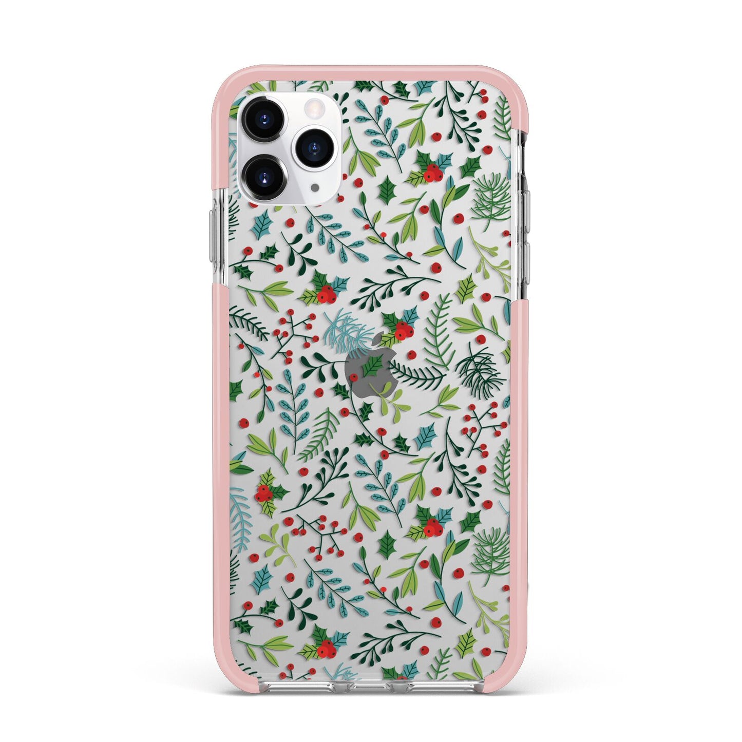 Winter Floral iPhone 11 Pro Max Impact Pink Edge Case