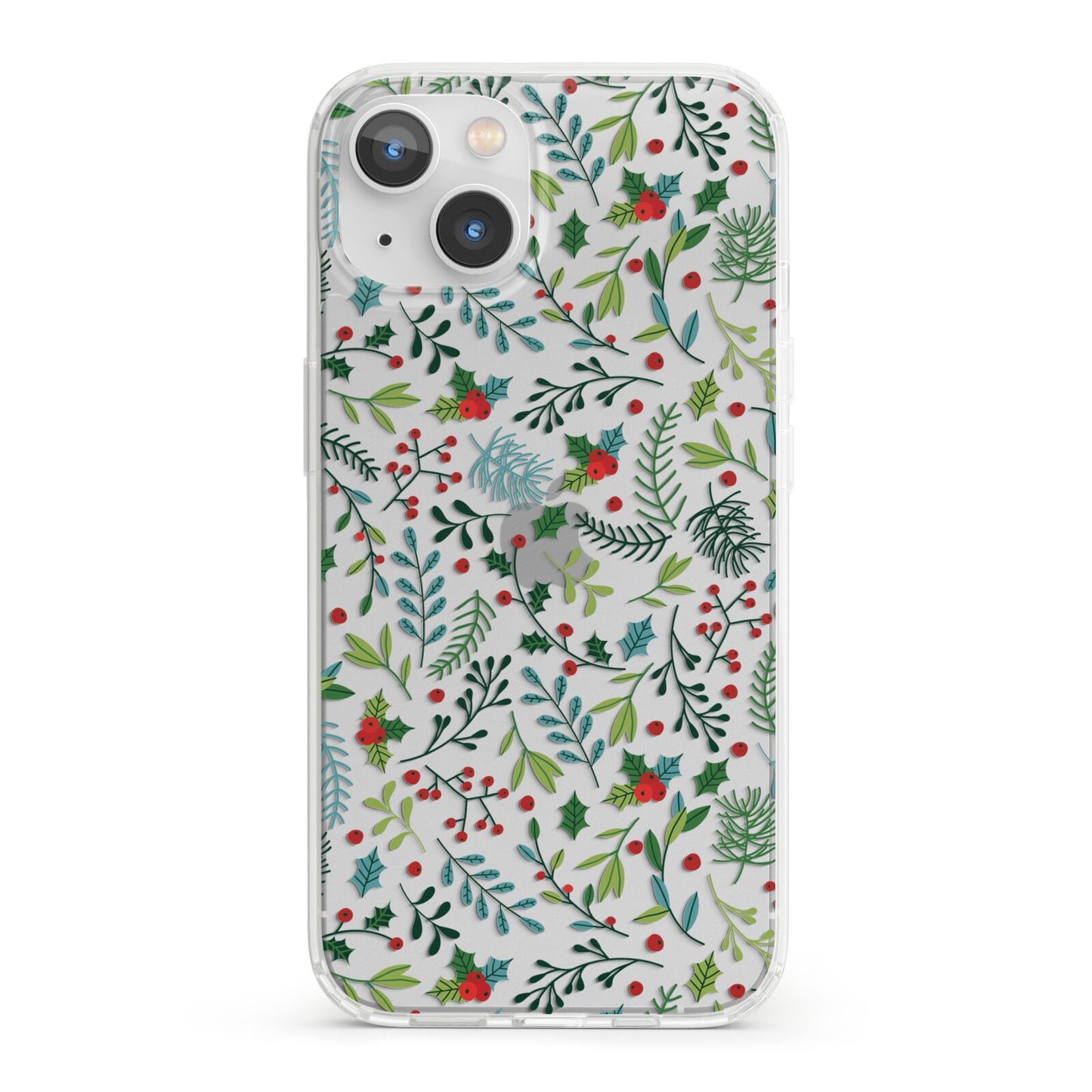 Winter Floral iPhone 13 Clear Bumper Case