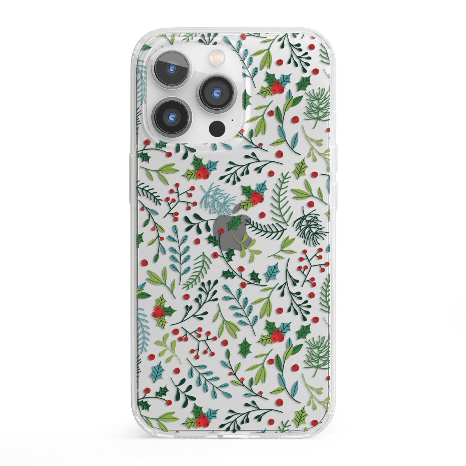 Winter Floral iPhone 13 Pro Clear Bumper Case