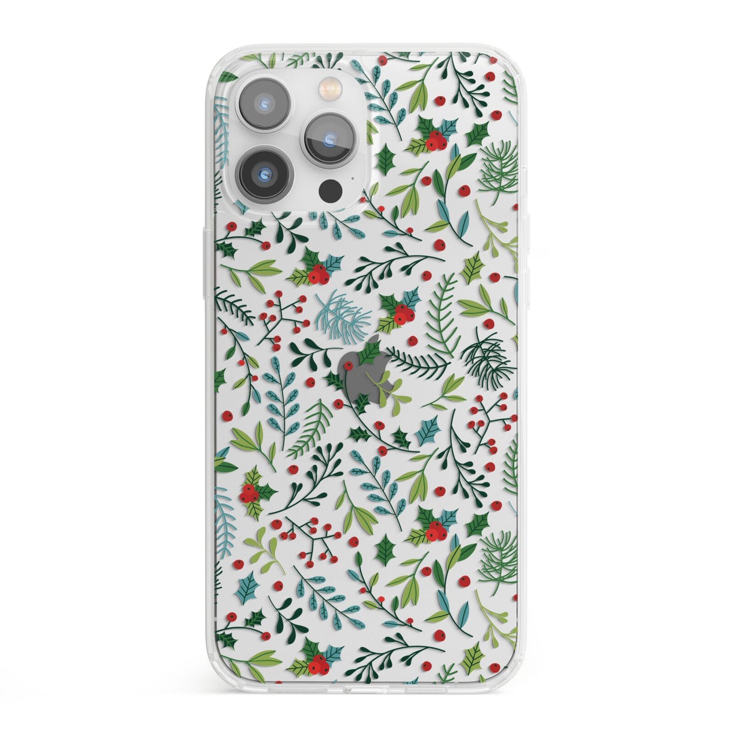 Winter Floral iPhone 13 Pro Max Clear Bumper Case
