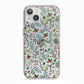 Winter Floral iPhone 13 TPU Impact Case with Pink Edges
