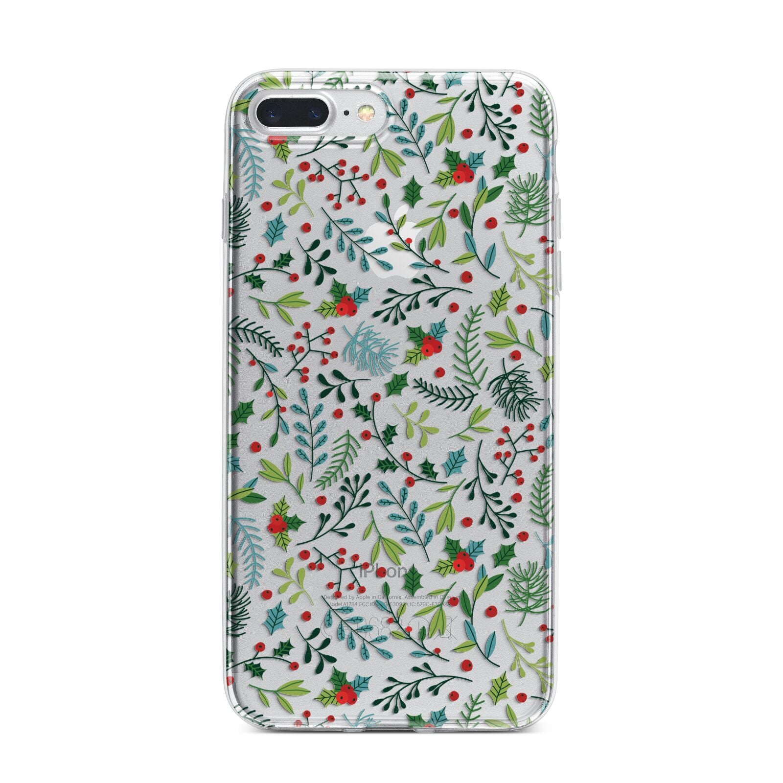 Winter Floral iPhone 7 Plus Bumper Case on Silver iPhone