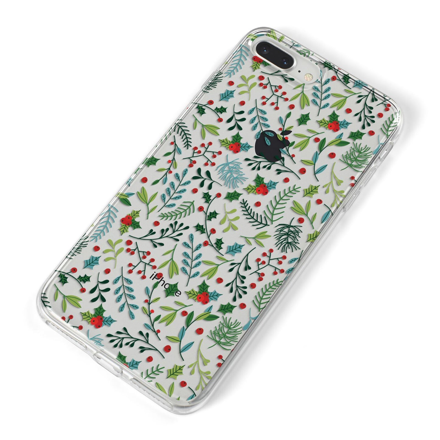 Winter Floral iPhone 8 Plus Bumper Case on Silver iPhone Alternative Image