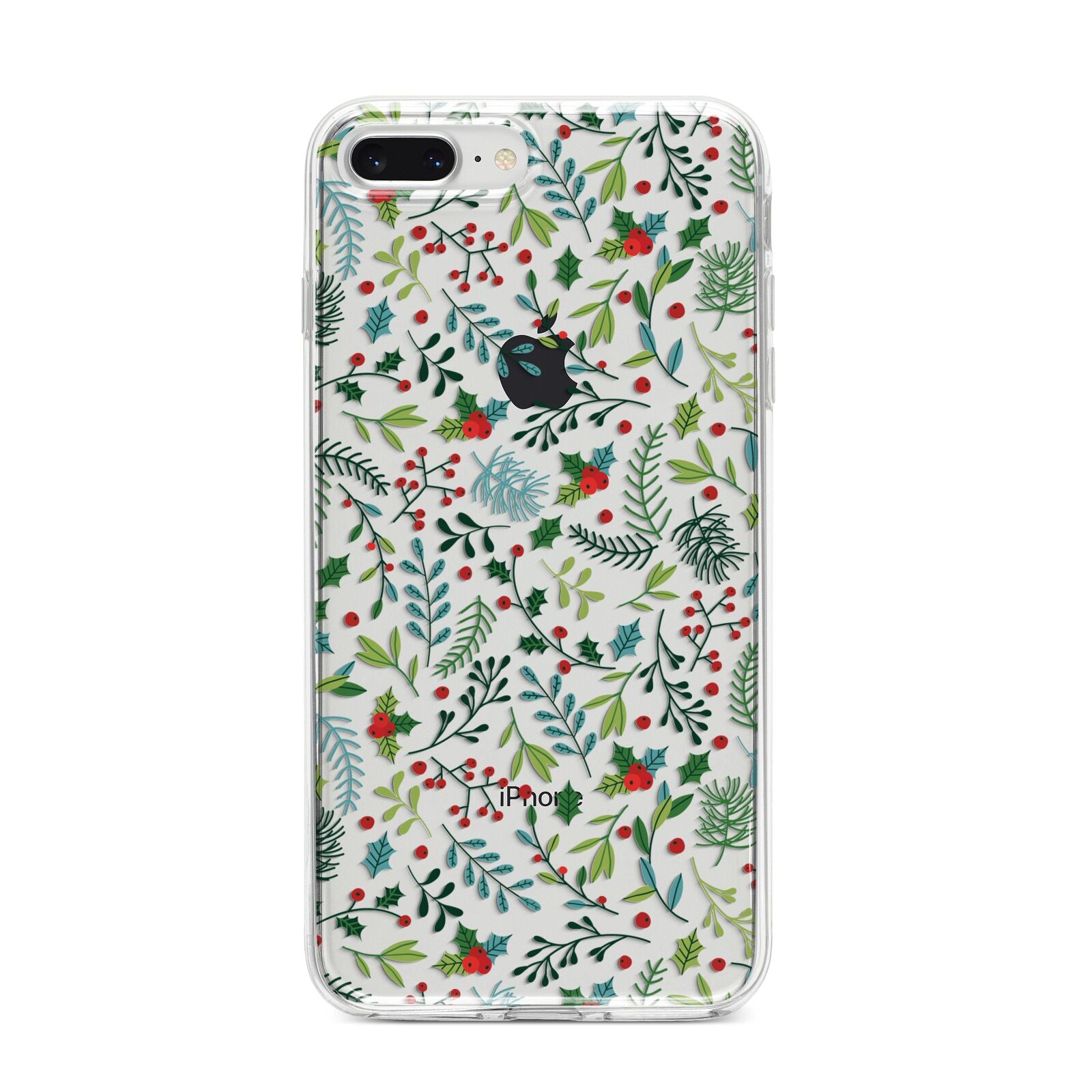 Winter Floral iPhone 8 Plus Bumper Case on Silver iPhone