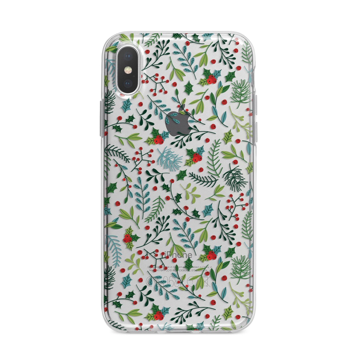 Winter Floral iPhone X Bumper Case on Silver iPhone Alternative Image 1