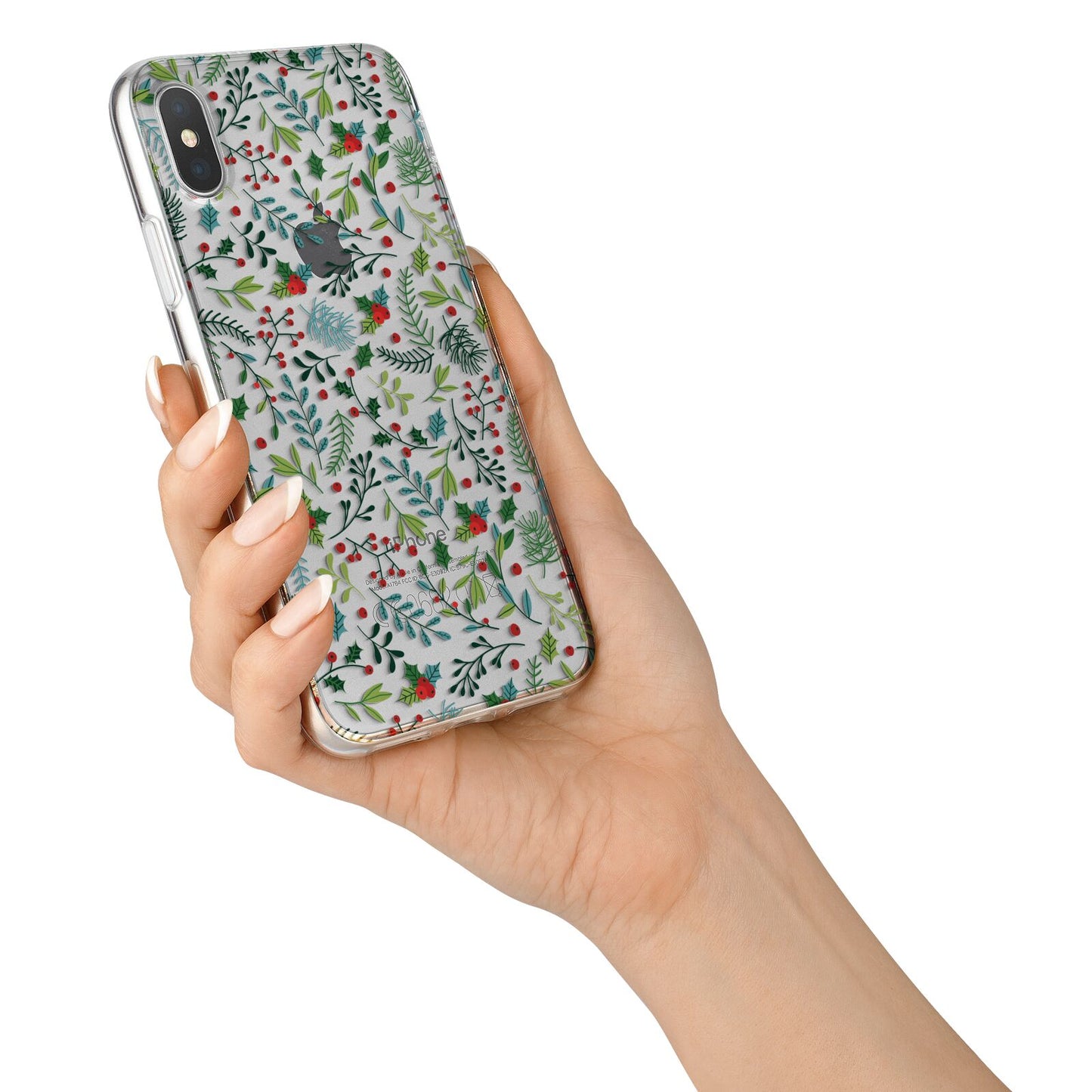 Winter Floral iPhone X Bumper Case on Silver iPhone Alternative Image 2