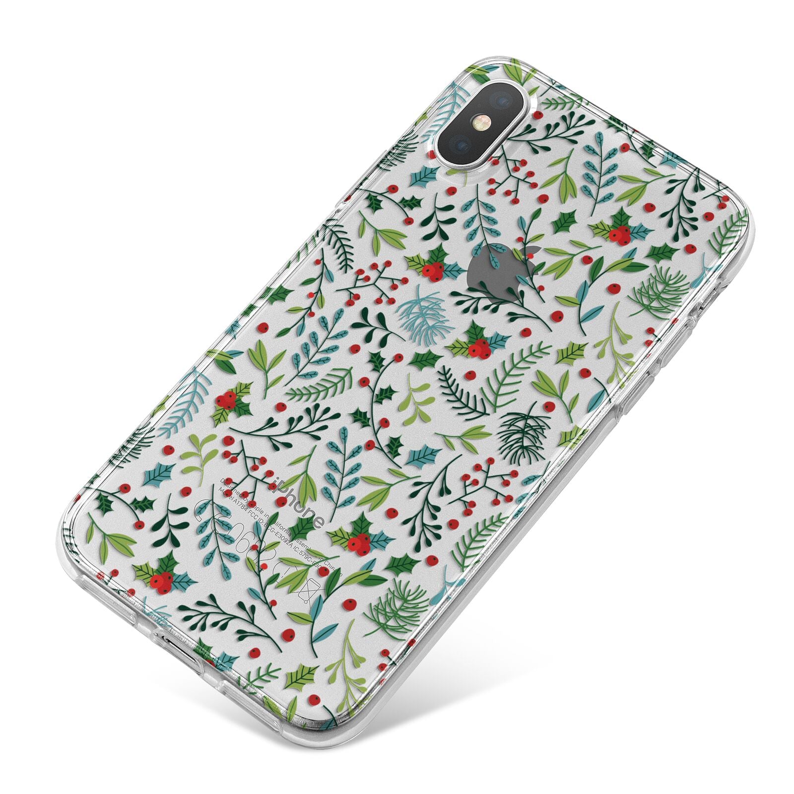 Winter Floral iPhone X Bumper Case on Silver iPhone
