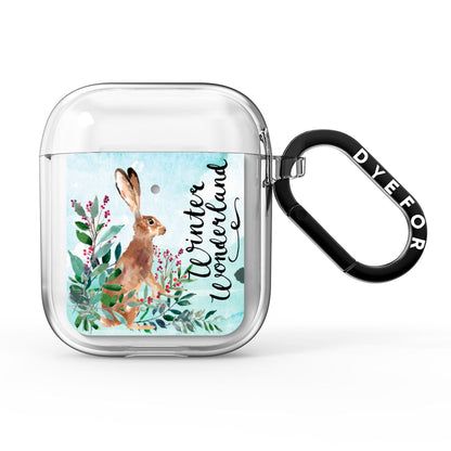 Winter Wonderland Hare AirPods Clear Case