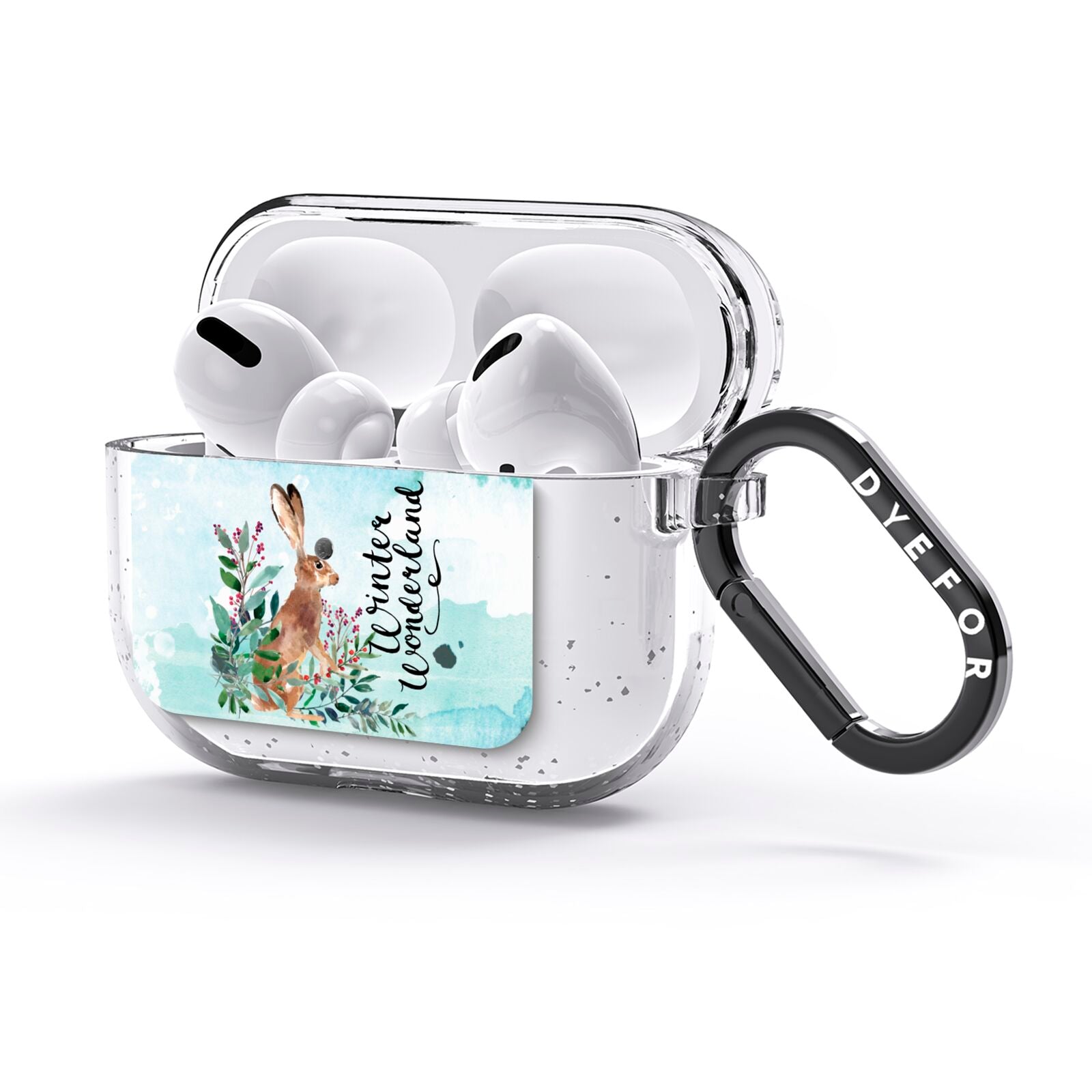 Winter Wonderland Hare AirPods Glitter Case 3rd Gen Side Image