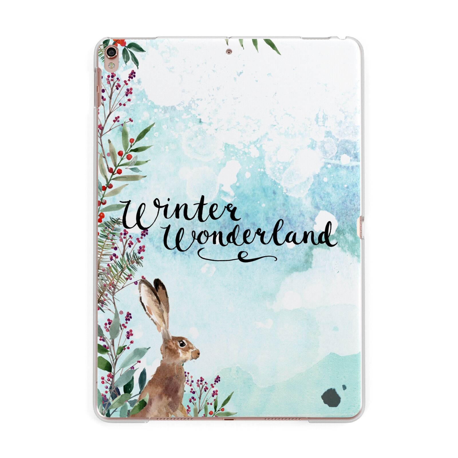 Winter Wonderland Hare Apple iPad Rose Gold Case