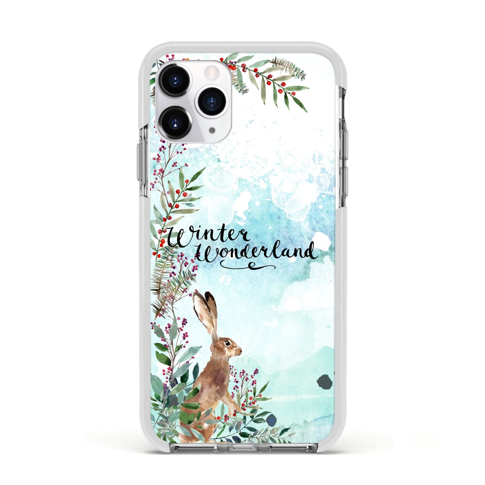 Winter Wonderland Hare Apple iPhone 11 Pro in Silver with White Impact Case