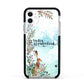 Winter Wonderland Hare Apple iPhone 11 in White with Black Impact Case