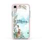Winter Wonderland Hare Apple iPhone XR Impact Case Pink Edge on Silver Phone
