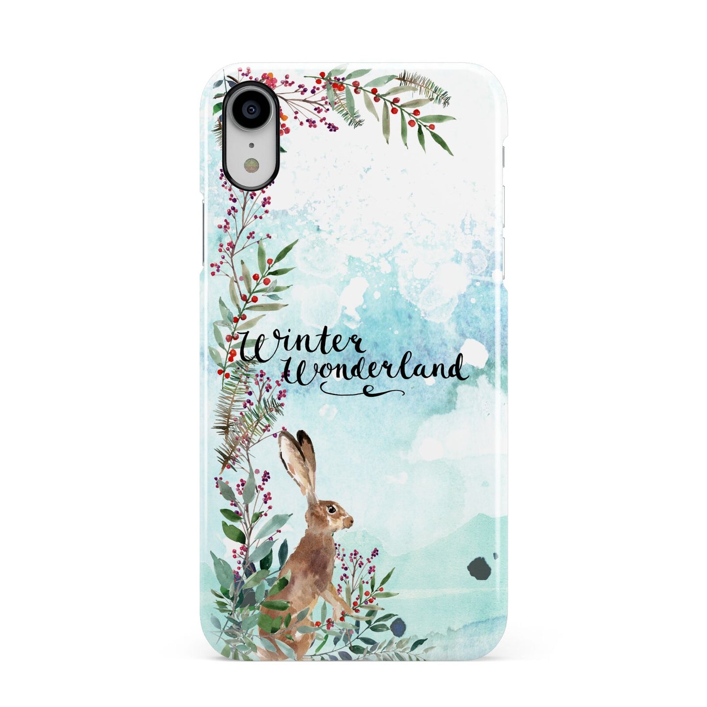 Winter Wonderland Hare Apple iPhone XR White 3D Snap Case