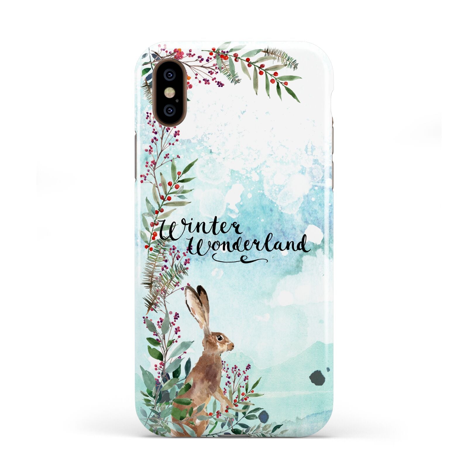 Winter Wonderland Hare Apple iPhone XS 3D Tough