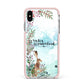 Winter Wonderland Hare Apple iPhone Xs Max Impact Case Pink Edge on Silver Phone
