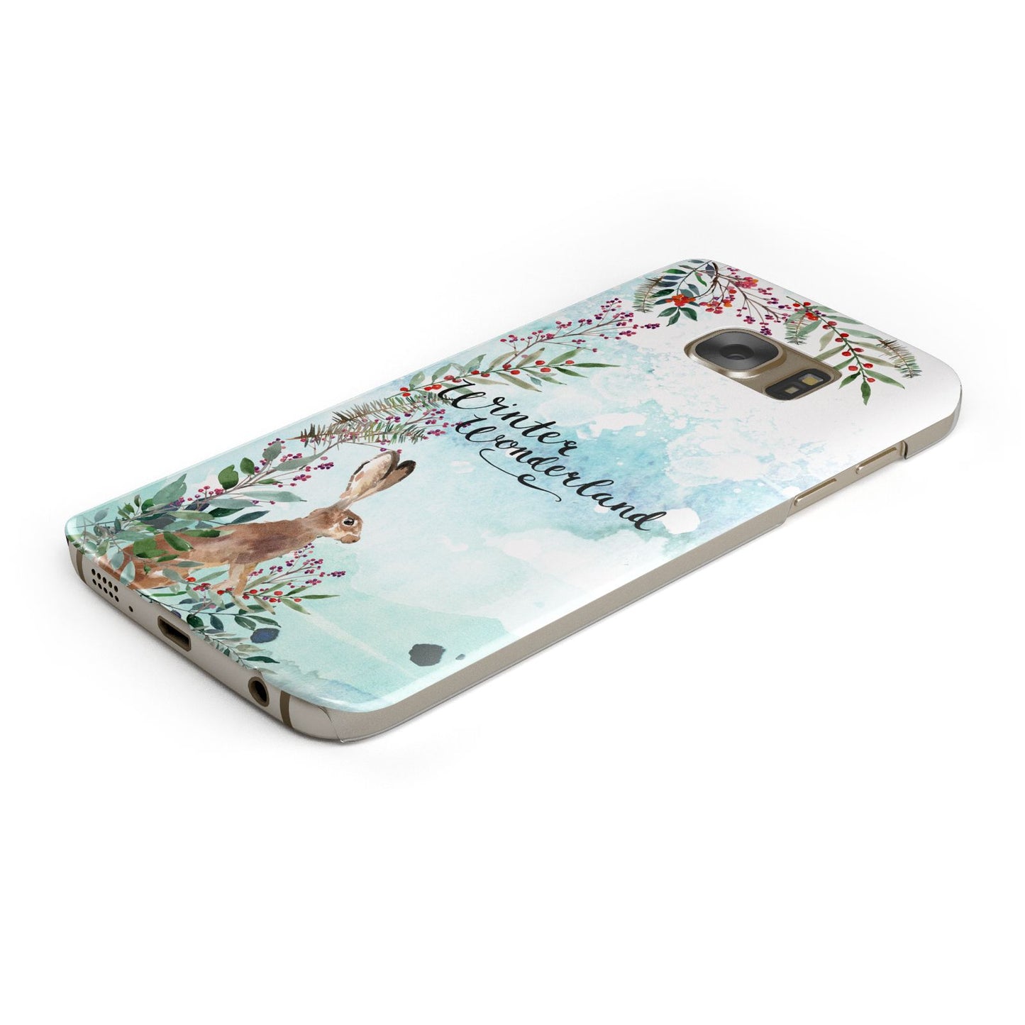 Winter Wonderland Hare Samsung Galaxy Case Bottom Cutout