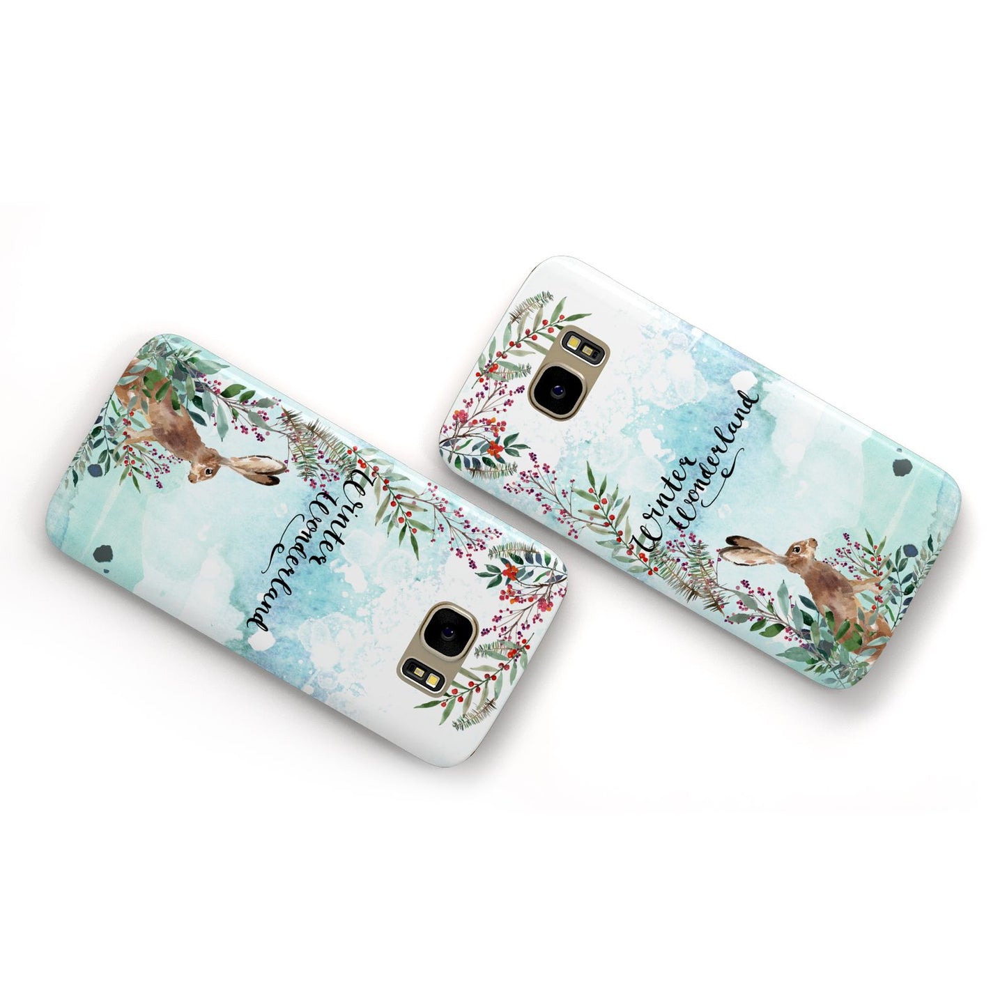 Winter Wonderland Hare Samsung Galaxy Case Flat Overview