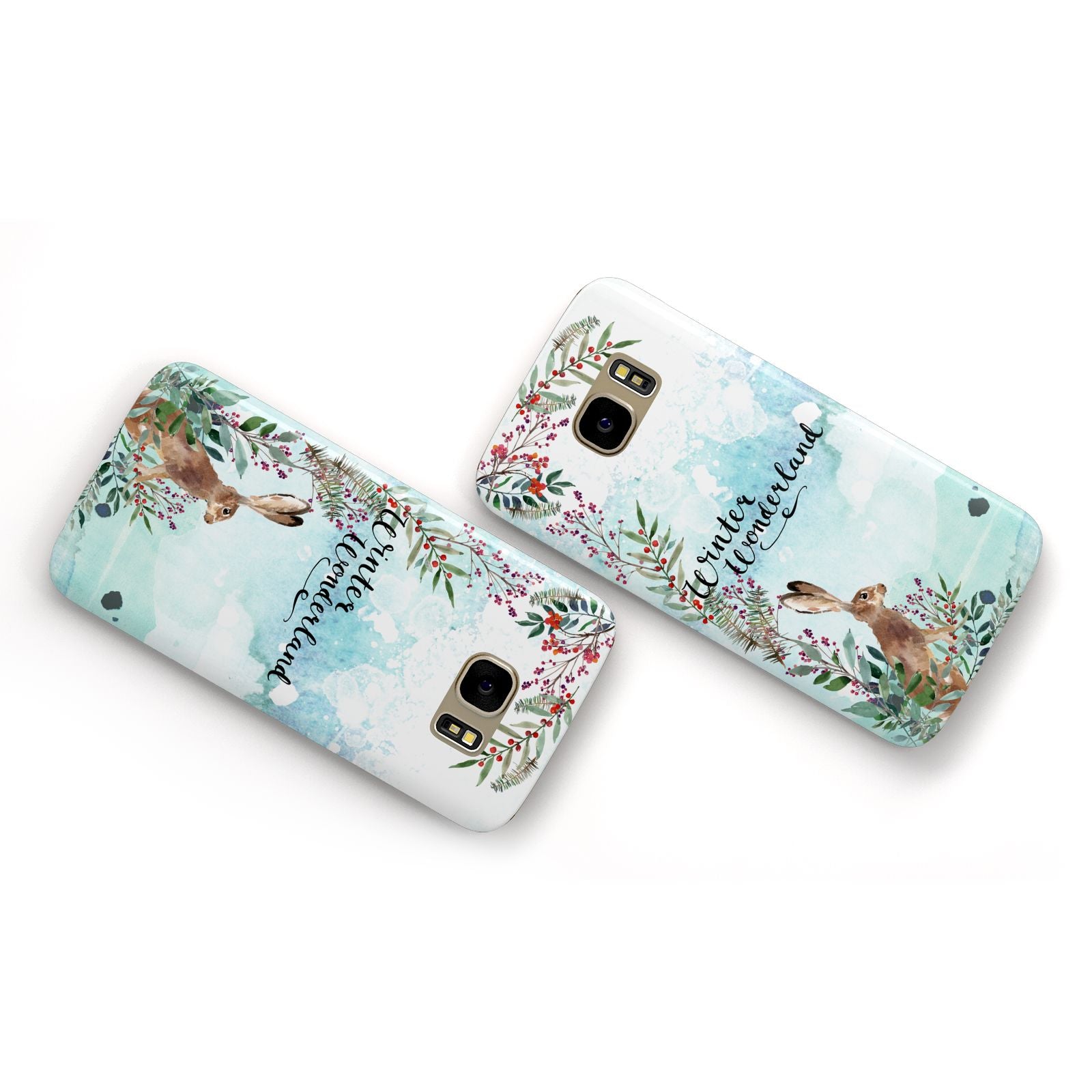 Winter Wonderland Hare Samsung Galaxy Case Flat Overview
