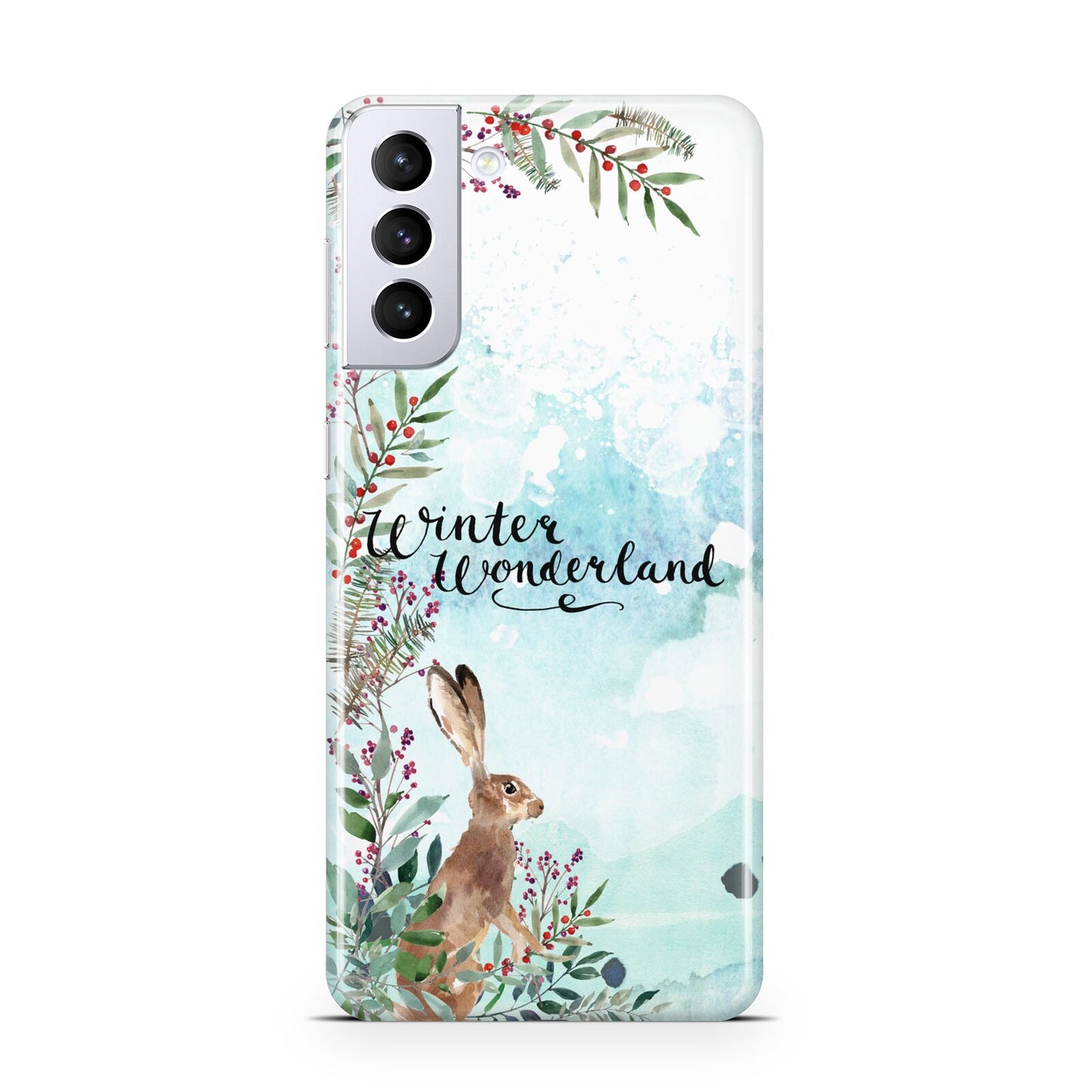 Winter Wonderland Hare Samsung S21 Plus Phone Case
